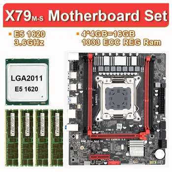 

LGA2011 Slot X79M-S 2.0 Motherboard Combos E51620 CPU 4pcs * 4GB 16GB DDR3 RAM 1333Mhz PC3 10600R PCI-E NVME M.2 SSD DATA3.0