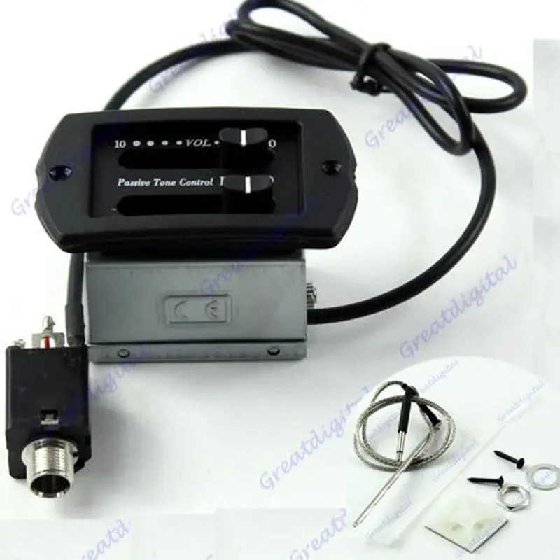 2-Band Preamp EQ Acoustic Guitar Blend Tuner Piezo Pickup Equalizer Amplifier System Sets PS900 suit for guitar