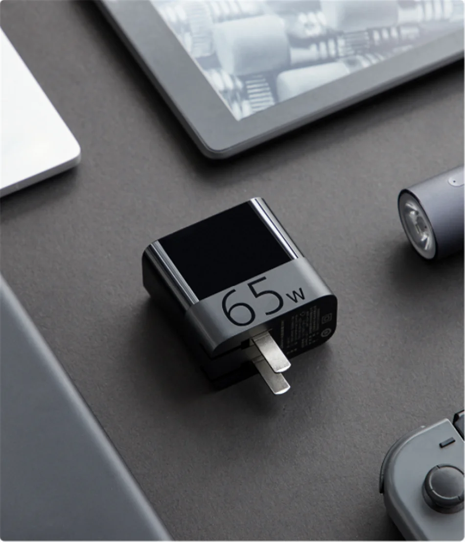 Xiaomi ZMI USB-C адаптер питания 65 Вт портативный Быстрый зарядный складной pin с USB-C кабель для передачи данных для мобильного телефона компьютера