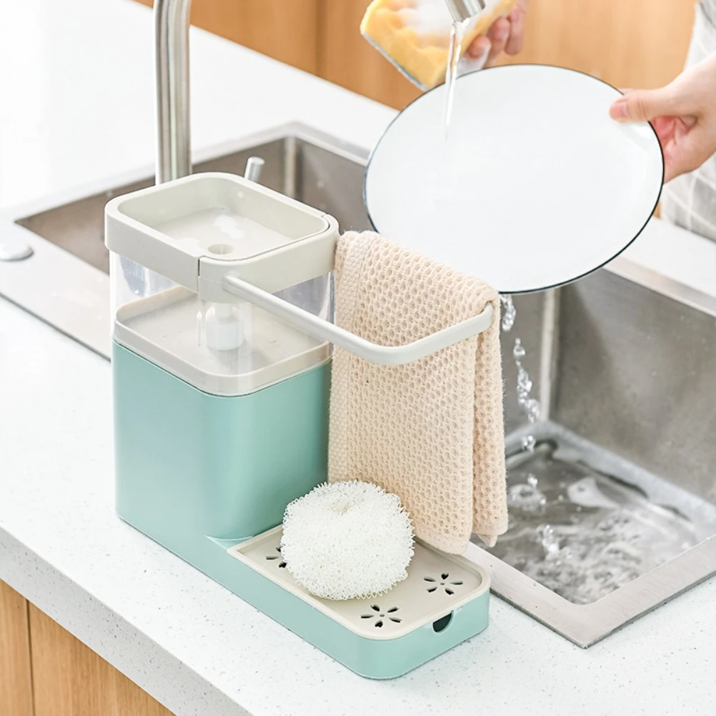 Dish Soap Dispenser with Sponge Holder Sink Dish Soap Pump Dispenser Kitchen for Kitchen Supplies