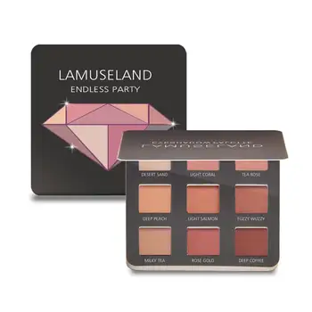 

LAMUSELAND Eyeshadow Makeup Pigment Eye Shadow Palette Cosmetics 9 Color Shimmer Smoky Nude Glitter Eyeshadow Waterproof Gifts
