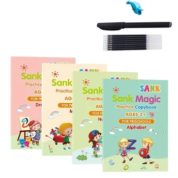 

Magic Practice Copybook Set Magic Calligraphy That Can Be Reused English Tracing Book Number Tracing Book for Preschool