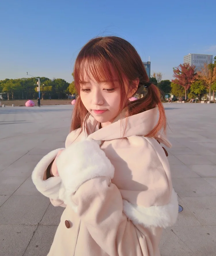 Зимнее милое пальто в стиле Лолиты, бархатное утепленное приталенное пальто kawaii+ плащ в стиле лося, пальто в стиле готической Лолиты для девочек