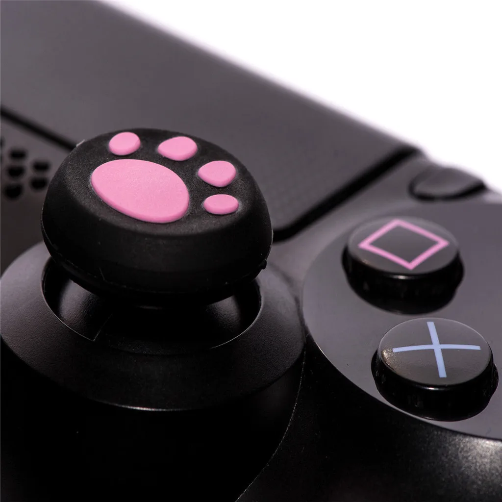2 набора джойстика Джойстик аналоговые джойстики колпачок кошачья лапа стиль для PS4 xbox ONE xbox 360 PS3 контроллер розовый+ красный