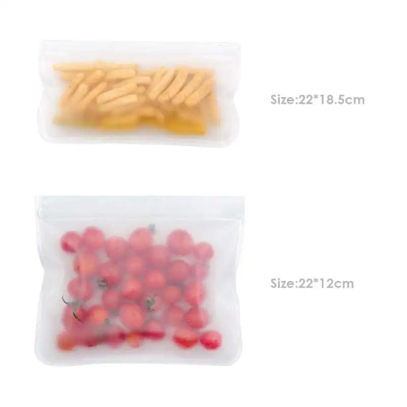 10 шт. PEVA силиконовые мешки для фруктовых продуктов Ziplock герметичный многоразовый свежий кухонная сумка пройти стандарт fda сертификация безопасности