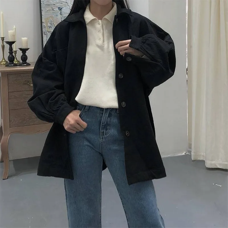 Корейская уличная Harajuku черная джинсовая куртка негабаритных карманов женские джинсовые куртки свободные BF винтажные повседневные пальто осенняя Толстовка - Цвет: 1