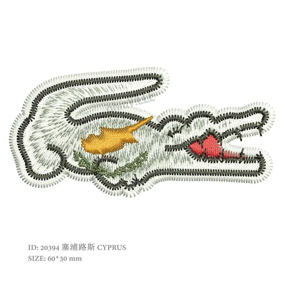 Crocodile Flag Утюг на Patches for Clothing заплата вышивки изготовленным на заказ логосом - Цвет: Красный