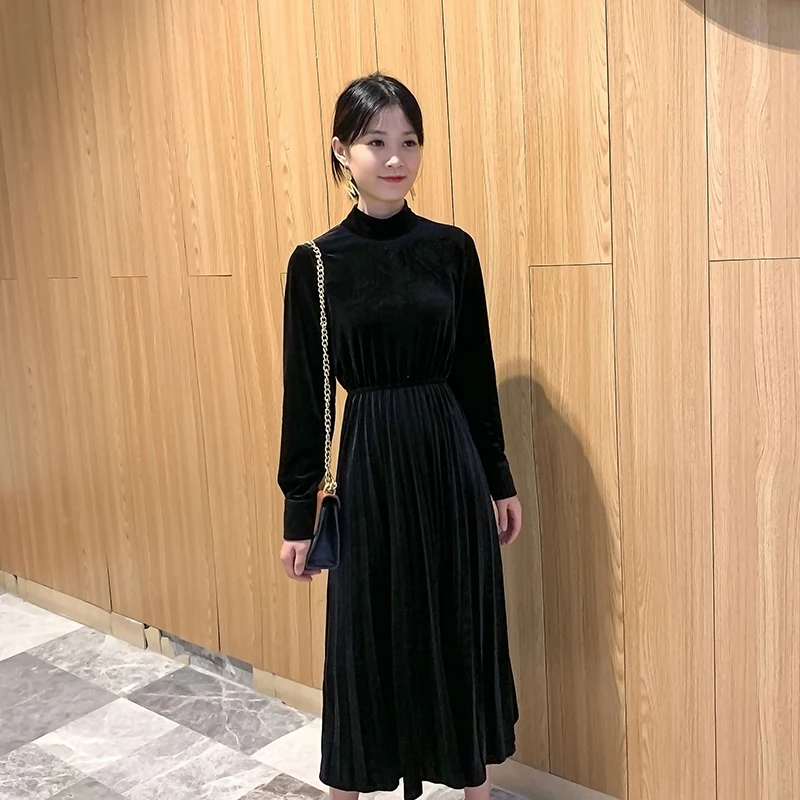 Winter Herfst Jurk Voor Vrouwen Koreaanse Casual Lange Mouwen Jurken Elegante Dames Vestidos Vrouw Kleren 2020 Hiver LW2417 Winter Herfst Jurk Voor Vrouwen Koreaanse Casual Lange Mouwen Jurken Elegante Dames Vestidos Vrouw Kleren 2020 Hiver LW2417