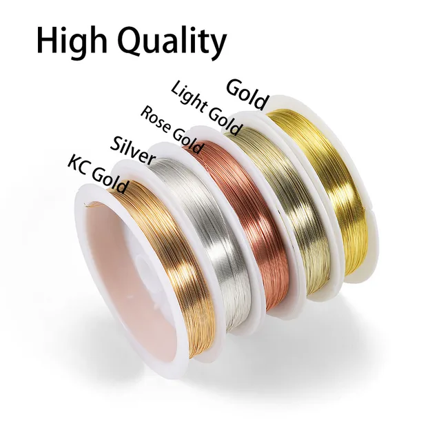 KC Gold Color retention copper wire 200g for jewelry Making DIY 0.3-1.2mm