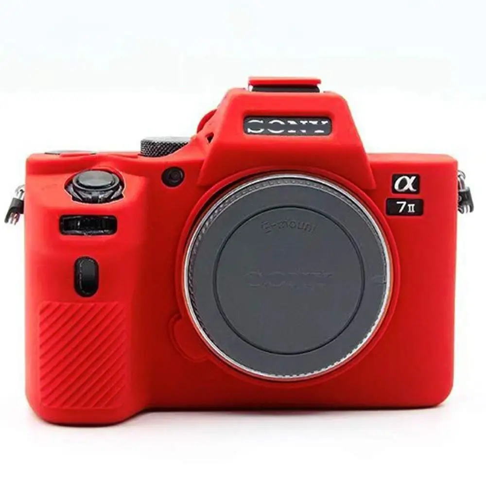 A7II A7M2 Red Силиконовая кожа брони чехол корпус протектор для sony A7 III/A7R III/A7M3 A7RM3/A9 ILCE-9/A7R IV A7RM4 камеры только - Цвет: A7II A7M2 Red