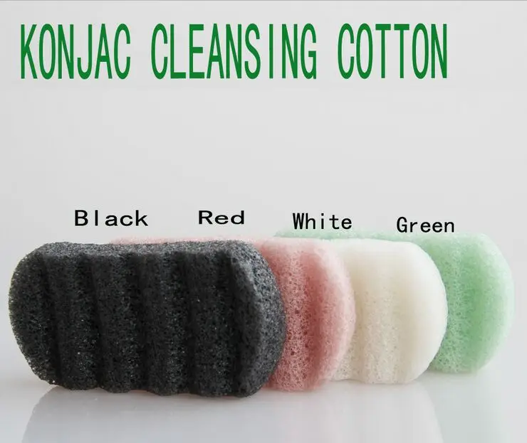 Square shape Large 100% Natural Black Konjac Sponge Natural Konjac Konnyaku Jelly Fiber Face Wash Cleansing Bath Sponge Puff