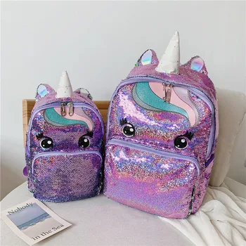 

Unicorn Bag Sequined Schoolbag Multi Color Small Backpacks for Women Girls Kindergarten Kids Backpack Large Bagpack 14.5'' S,L