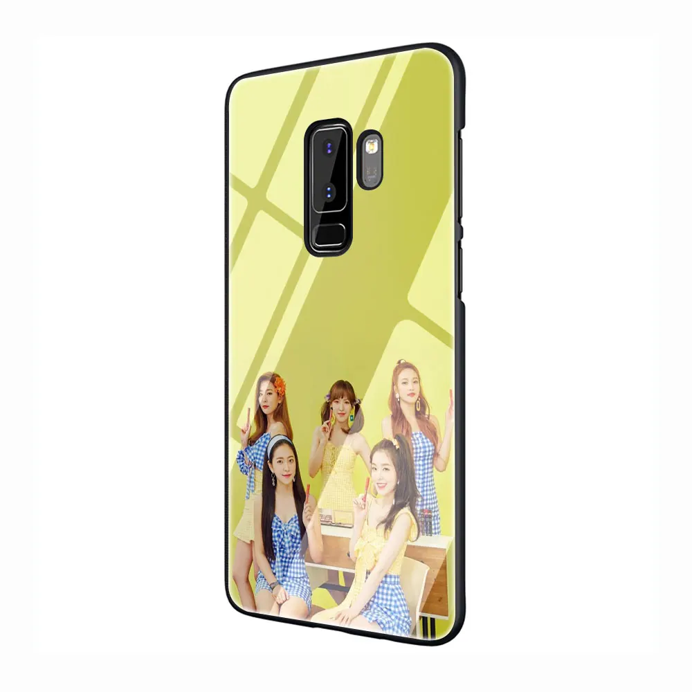 G2 Красный бархат Kpop девушка закаленное Стекло TPU черный чехол для Galaxy S7 Edge S8 S9 плюс S10 Note 8, 9, 10, A10 20 30 40 50 60 70 - Цвет: G2