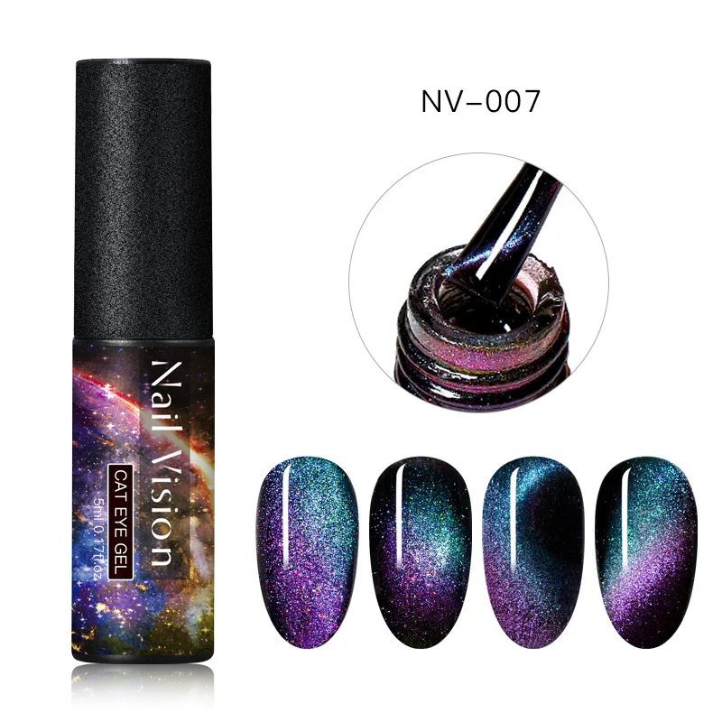 Nail Vision 5 мл 9D Galaxy Cat Eyes светодиодный Гель-лак для ногтей Хамелеон для использования с магнитом замочить УФ-лак для ногтей черный базовый слой - Цвет: S07706