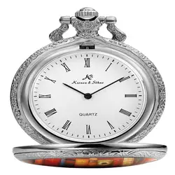 KS бренд книги узор чехол римская цифра циферблат Ретро Мужские кварцевые часы клип брелок ювелирные изделия мужские карманные часы