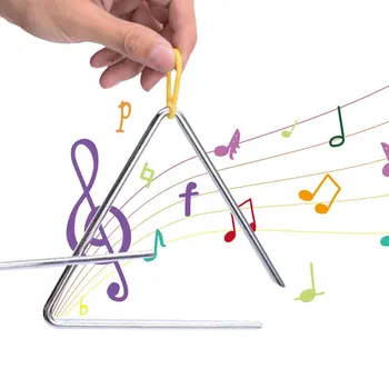 

5pcs/set Steel Interactive Toy Early Education For Kids Funny With Striker Hand Instrument Musical Triangle Gift