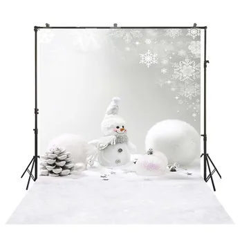 

HUAYI white fantasy snow scene and snowman photo shoot backdrop photography studio photo background photo booth decorationd-8911
