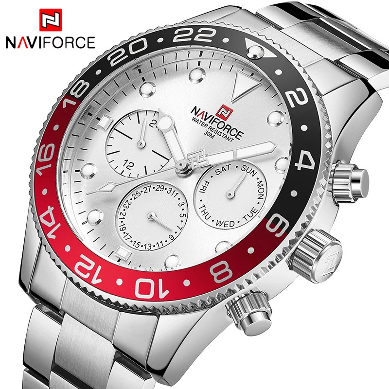 NAVIFORCE часы мужские брендовые Роскошные модные кварцевые аналоговые часы с датой недели спортивные 3ATM водонепроницаемые наручные часы Мужские часы Relogio Masculino