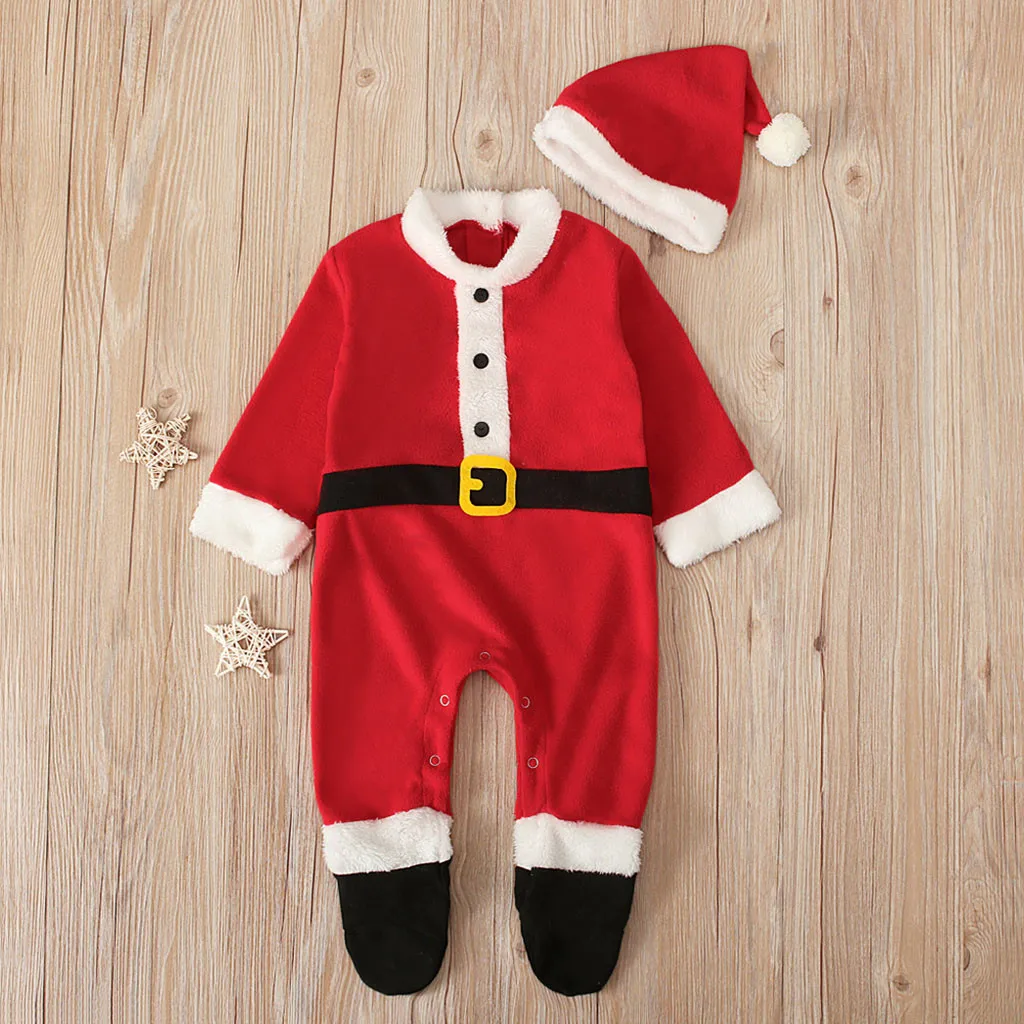 My First Christmas/Рождественский комбинезон Санты с длинными рукавами для маленьких мальчиков и девочек; комбинезон+ шапочка; conjunto infantil menino#3