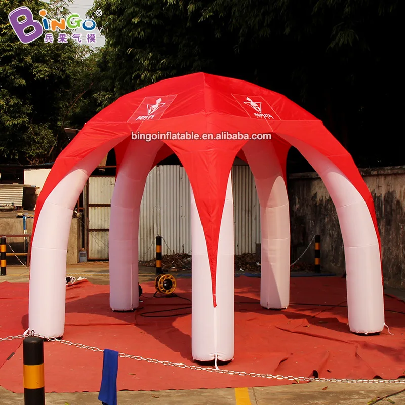 Популярный 4x4x3 mH Надувной Красный Белый купол, тент с 5 ножками/дизайн паук палатка реклама на открытом воздухе Игрушка палатки