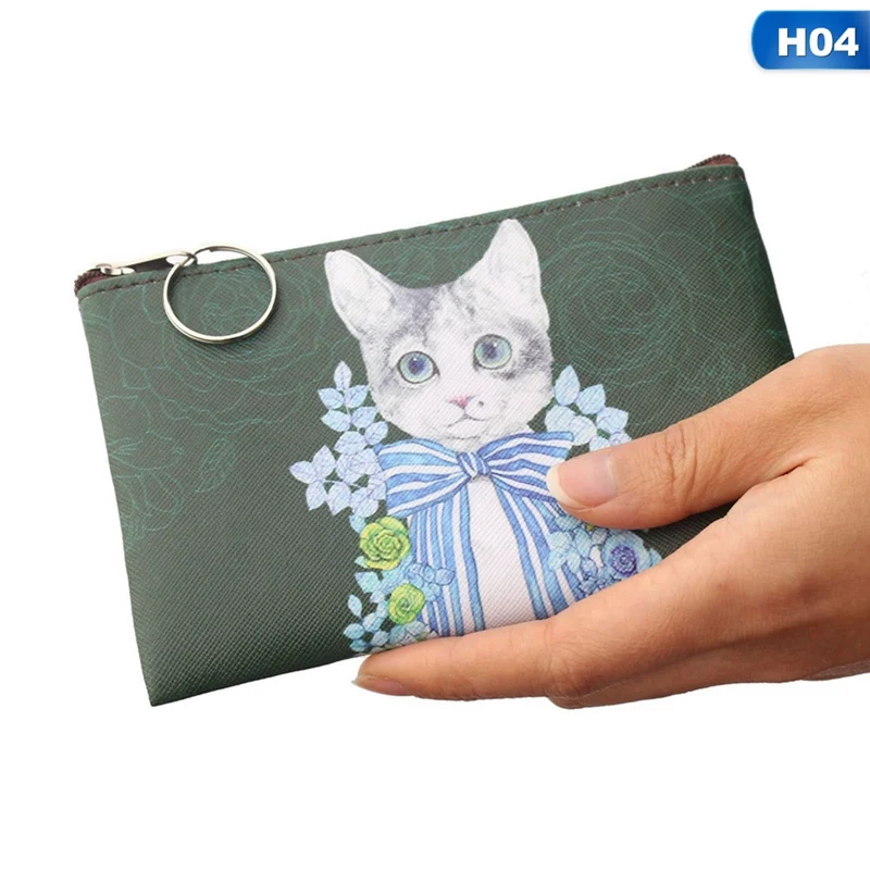 H04 Детский кошелек для монет с мультяшным котом, клатч, маленький кошелек, женские кошельки для монет, милая детская сумка на молнии, кошелек для мелочей - Цвет: H04