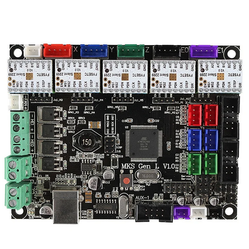 AABB-3D материнская плата принтера Mks Gen L V1.0+ Tmc2209V2.0x5 ультра-тихий привод комплект