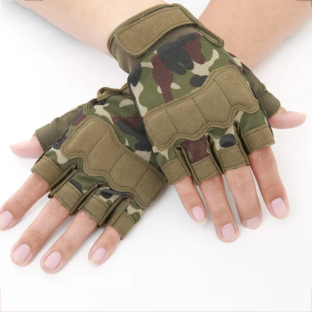 Men's Tactical Gloves Military Army Shooting Fingerless Gloves Anti-Slip Outdoor 6