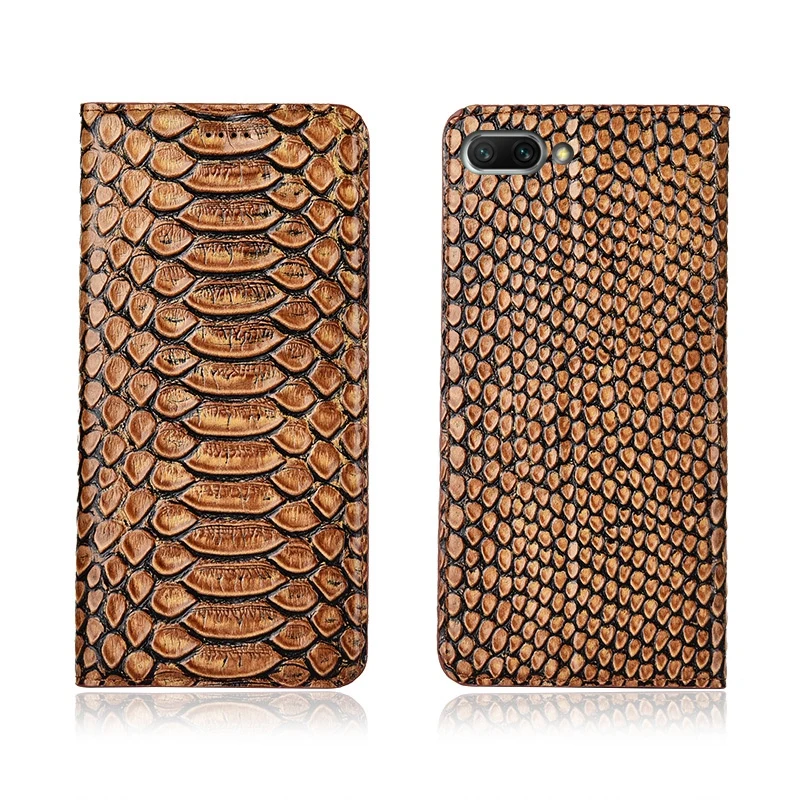 Python pattern genuine leather flip cover card slot holder for Huawei Honor 10/Huawei 10 Lite phone case funda coque | Мобильные