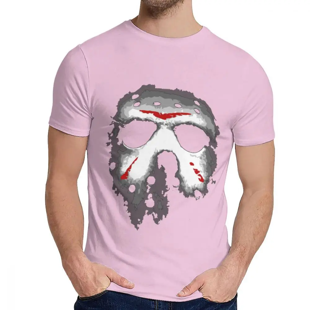 Качественная хлопковая Футболка Friday The 13th Dapper Jason Lives Мужская футболка нового дизайна для отдыха с круглым вырезом Homme - Цвет: Розовый