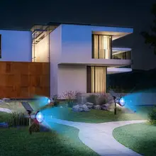 7 Светодиодная лампа для лужайки на солнечной батарее, водонепроницаемый светильник с управлением, вставляемый напольный садовый светильник