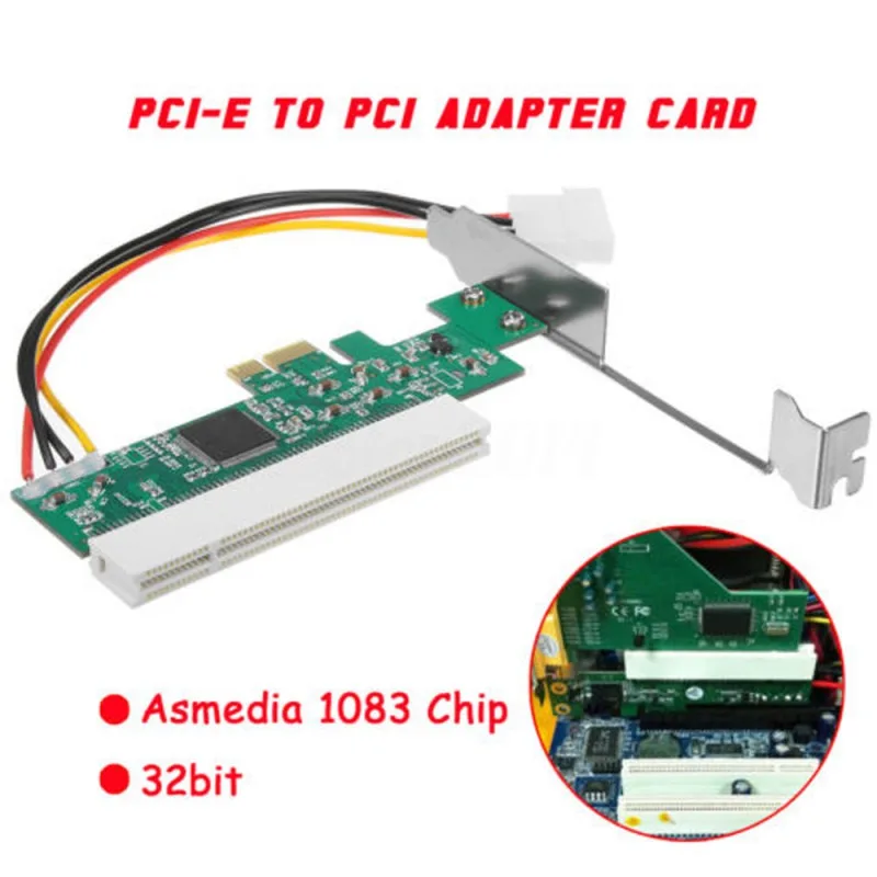 

PCI Express PCI-E To PCI Adapter Card Asmedia 1083 Chip Riser Extender 32bit PCIe To PCI Converter Adapter