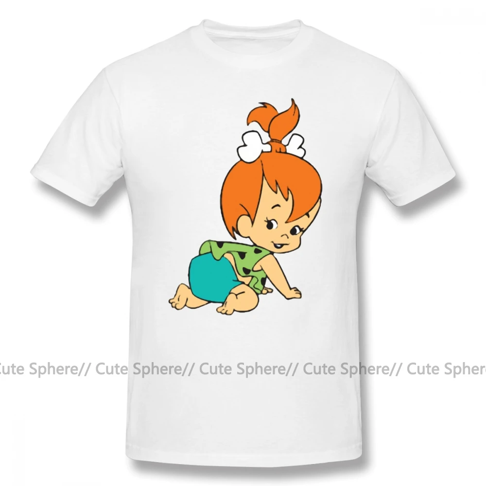 Flintstones футболка галька Flintstones Футболка мужская футболка с коротким рукавом Классическая 4xl с принтом 100 хлопок забавная футболка - Цвет: White