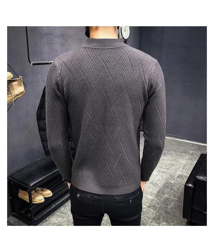 Casual Men's Sweater O-Neck Striped Slim Fit Knittwear Mens Sweaters Pullovers New Autumn Leisure Pullover Men Pull Homme M-3XL