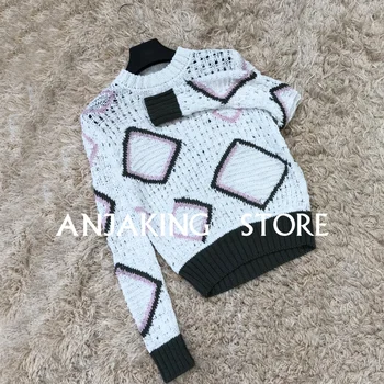 

Women's sweater 2020 new casual Diamond pattern round neck sweater long sleeve knitted pullover winter quality sweater
