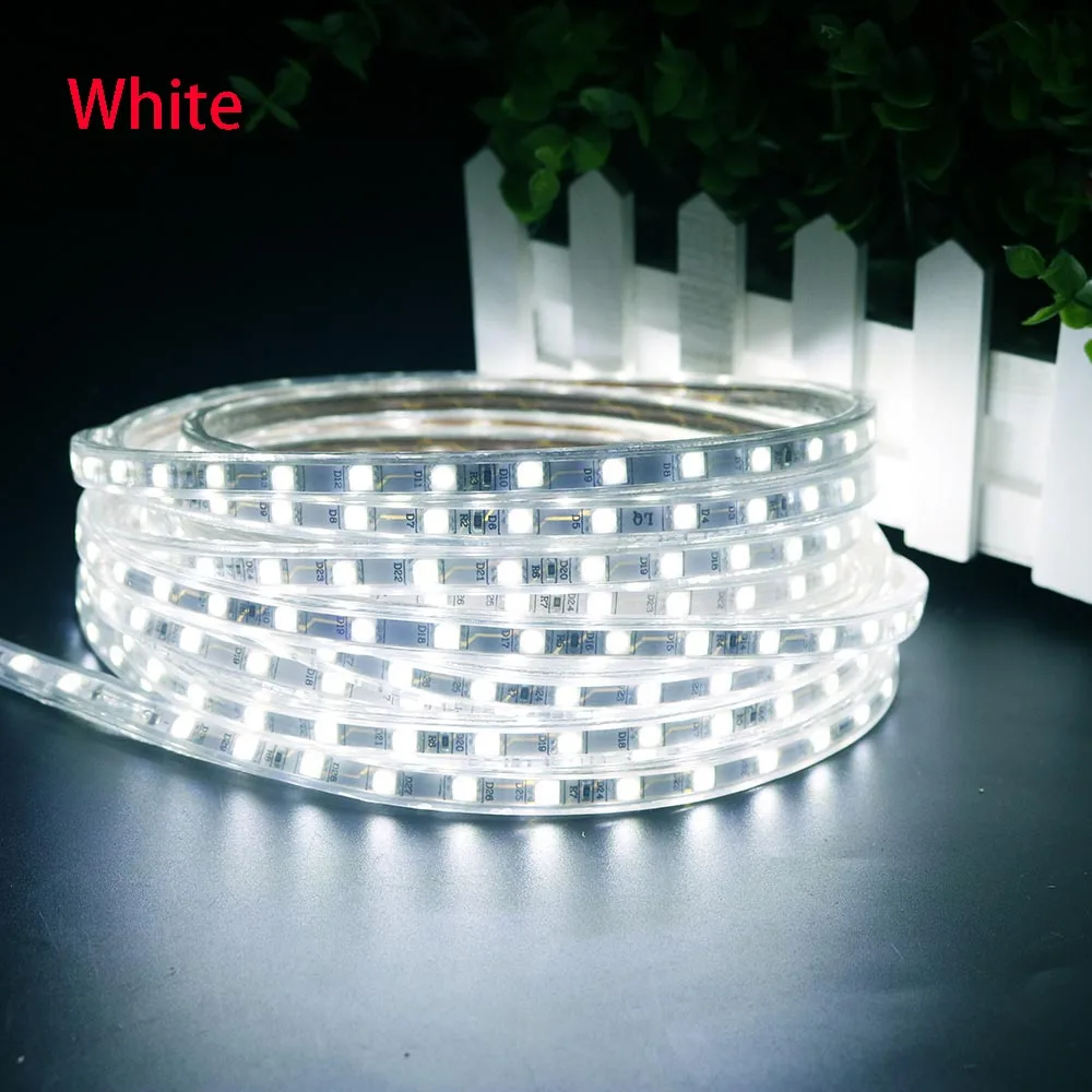 110V Светодиодные ленты SMD5050 60 Светодиодный/m Цвет Изменение Дистанционное Тип управления RGB неоновый светильник ремень AC110V светильник ing линия домашний декор Водонепроницаемый - Испускаемый цвет: Белый