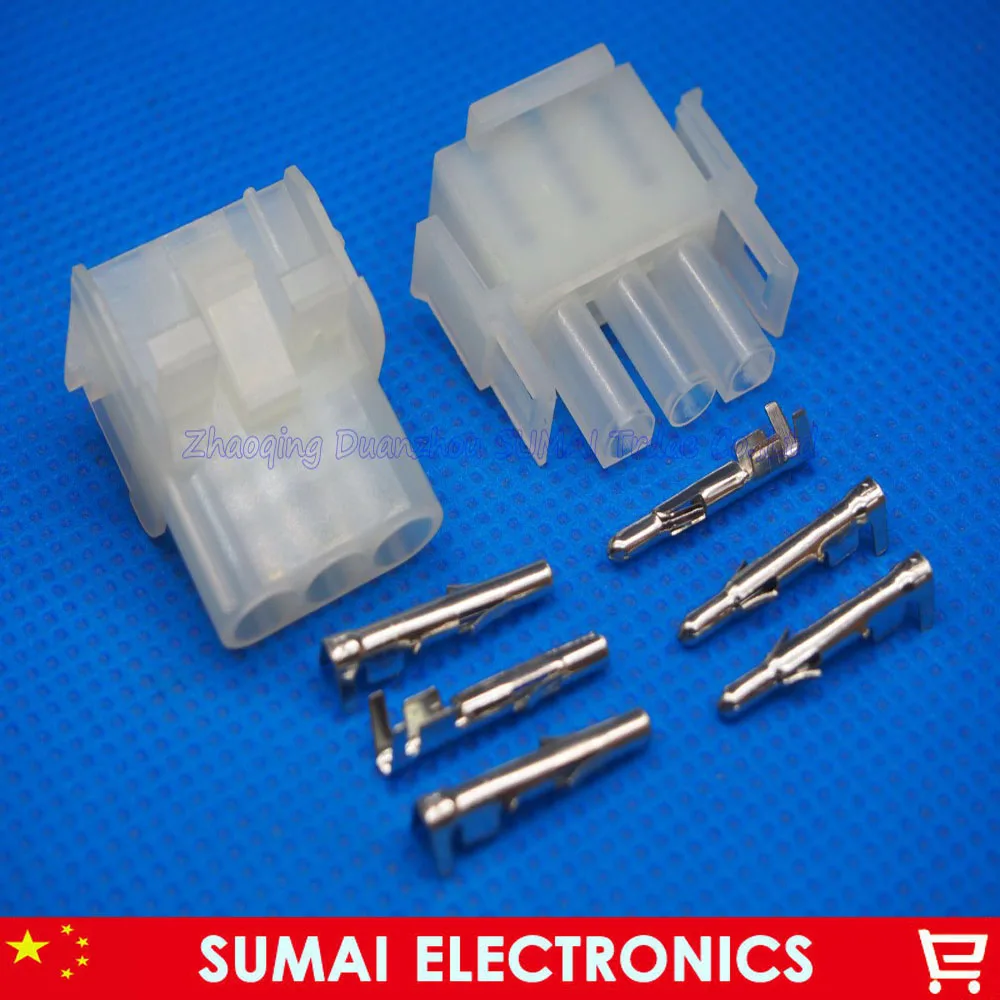 63080 3 Pin/way 6.3mm pitch Electrical connector kit (Housing+Terminal) for car/boat/motorbike ect | Обустройство дома
