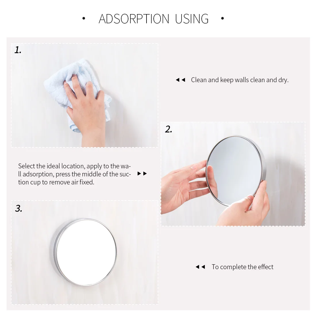 Smartloc 20 см 5X увеличительное присоска настенное круглое зеркало в ванную комнату для ванной, косметическое зеркало для макияжа, аксессуары