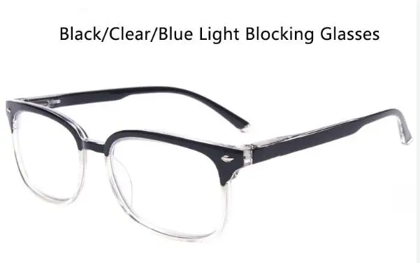 Top black clear Мульти-фокус, прогрессивный синий светильник, очки для женщин и мужчин, квадратные очки для чтения, оптическая оправа, прозрачные линзы, armacao de oculos feminino - Цвет оправы: Top black clear