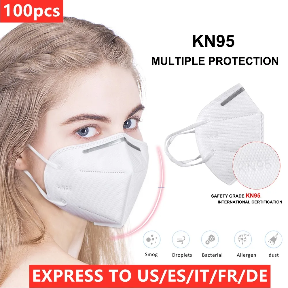 

50pcs FDA KN95 MASKS 95% Filtration Breathing Mask Dustproof Anti-fog Disposable Anti PM2.5 Face Masks