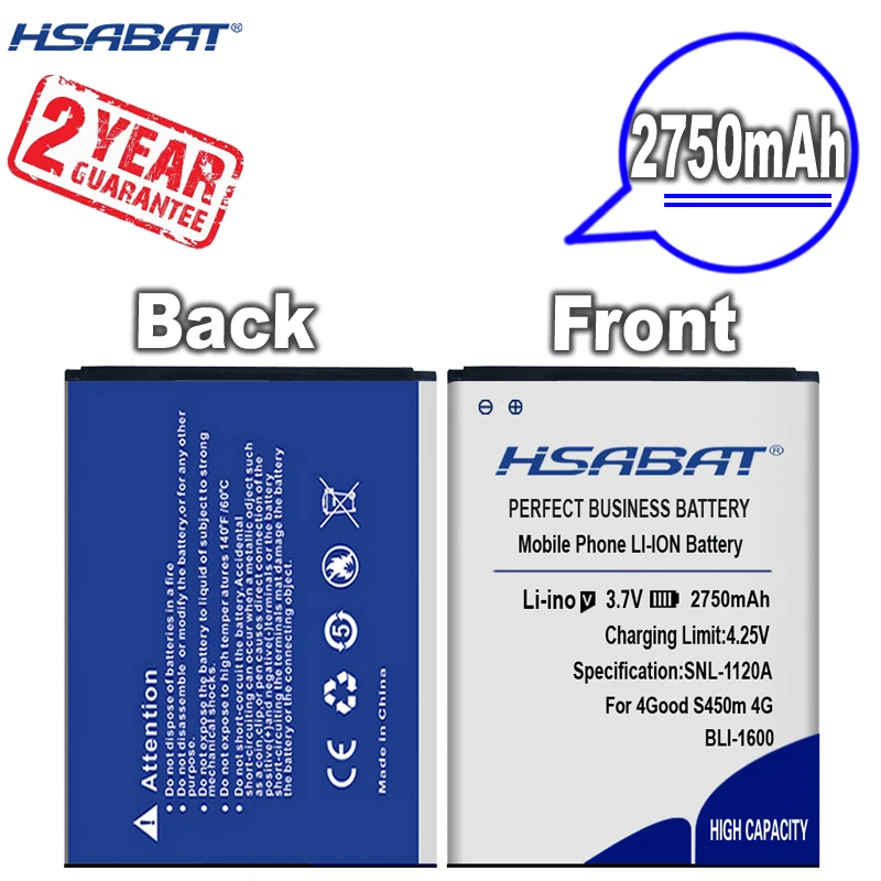 Новое поступление [HSABAT] 2750 мА/ч BLI-1600 Замена Батарея для 4good S450m 4G | Мобильные