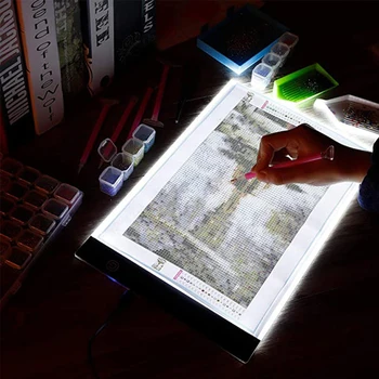 

Diamond Painting LED Light Board Kit DIY Dimmable Bright Board Art Craft Tracing Lamp Table USB Charging Type Built-In Battery