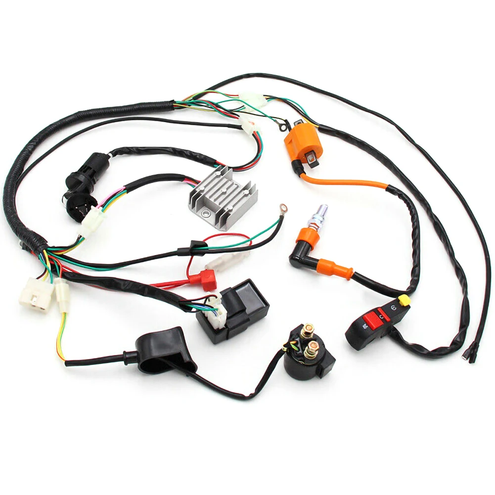 

Motorcyle Electric Wiring Harness Wire Loom For ATV QUAD 150 200 250 300cc Stator CDI Coil Full Line Assembly Spare Parts