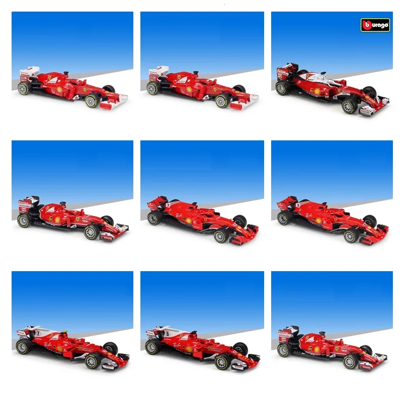 1:43 Bburago F1 Racing Ferrari 2018 SF71H 2017 SF70 2016 SF16 2014 S14T F21012 литой под давлением модели