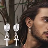 ANKH HUGGIE EARRINGS STAINLESS STEEL EGYPTIAN CROSS DROP EARING FOR MEN WOMEN EGYPT JEWELRY 1