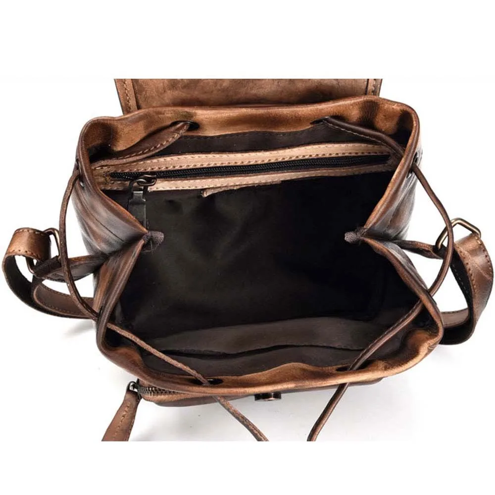 Lukegear ручной работы рюкзак для женщин путешествия ретро Backbags классический мягкая ручка натуральная кожа сумки Мода
