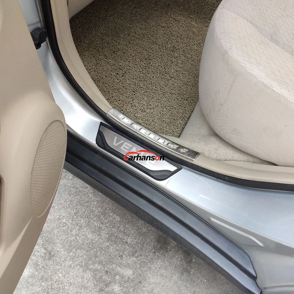 For Auto Styling Accessories Hyundai Venue Door Sill Stainless Steel Sticker Trim Car Plate Protector Cover Guard