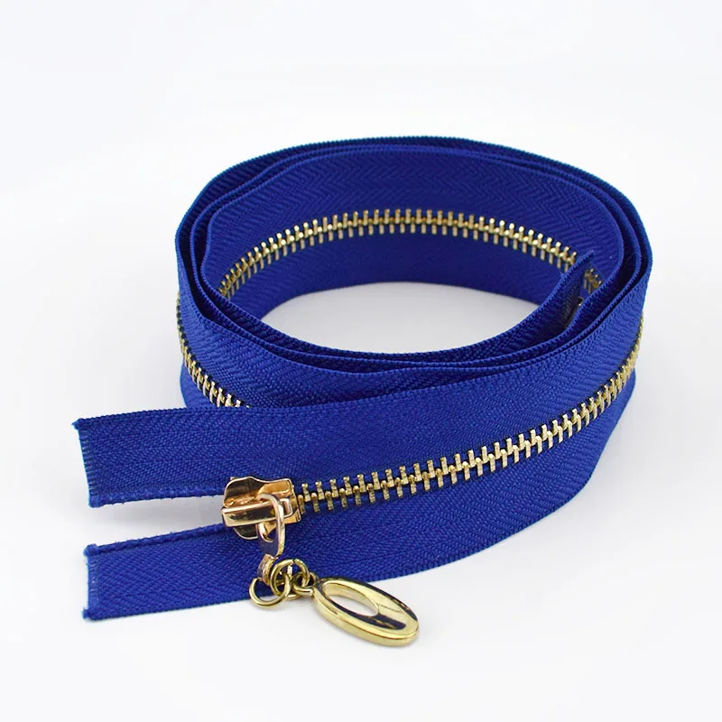 Royal blue 1 шт./2 шт. 70/85 см 5# металлическая молния золотые зубы открытый конец молния для пуховика DIY сумки пальто одежда Ручное шитье аксессуары ZA234 - Цвет: Royal blue