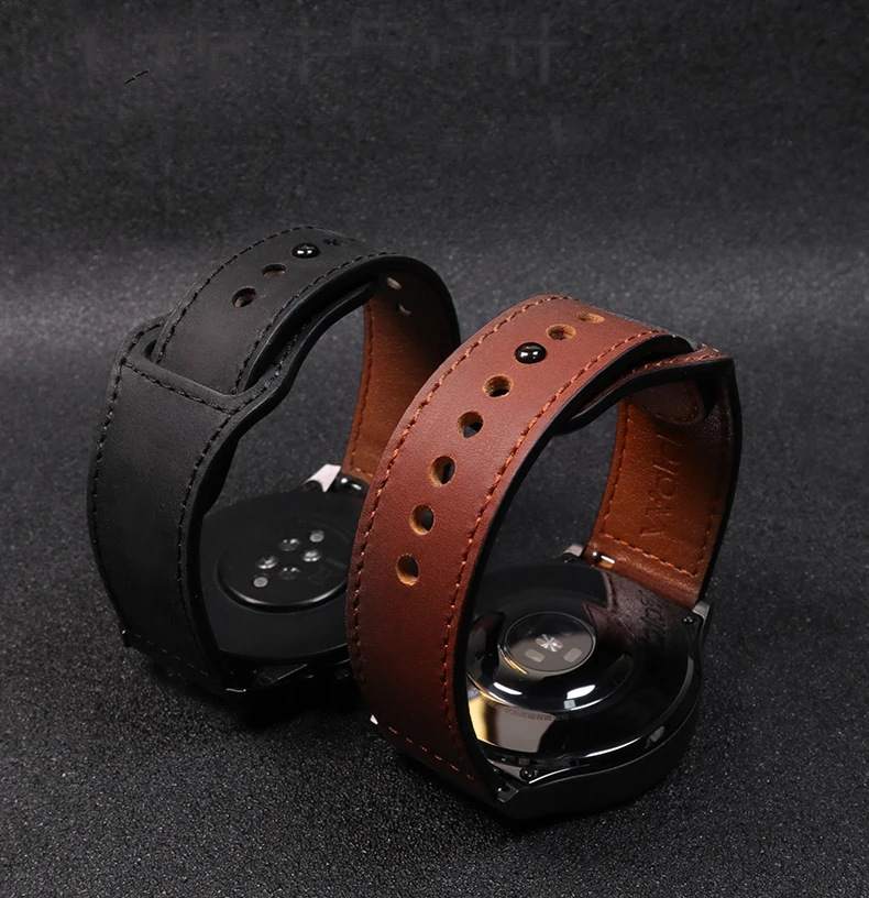 Elegant Leather Watch Band - 20mm/22mm Adjustable Strap Bracelet