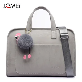 

Laptop bag shoulder 14/15.6 inch Pu leather waterproof fashion woman briefcase can be set lever