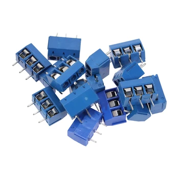 

20pcs Straight Plug IN Screw PCB Terminal Block Connector 5.08mm Pitch bule KF-301-3Pin